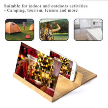 Load image into Gallery viewer, 12 inch Desktop Folding Wood Bracket with Mobile Phone Screen Magnifier